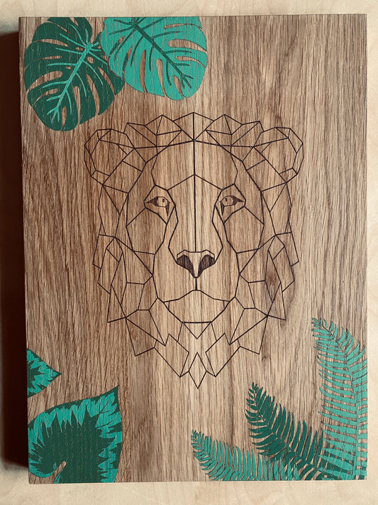 Tableau Lion & plantes