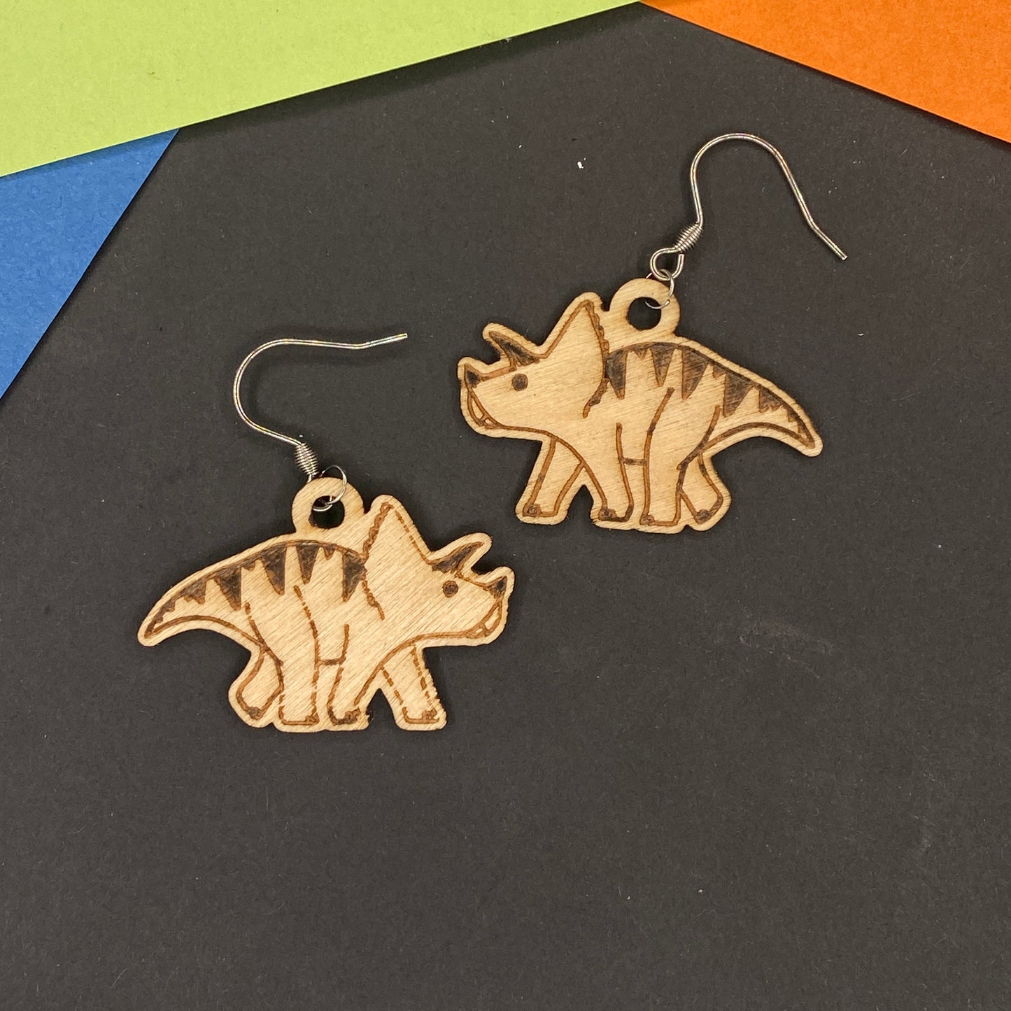 Boucles d'Oreilles Tricératops